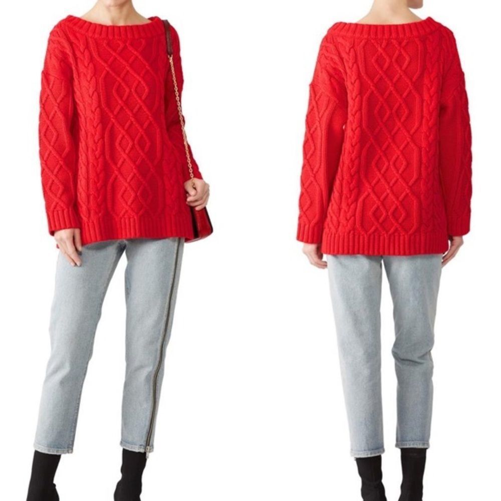 The Jetset Diaries Ember Chunky Cable Knit Red Sweater​